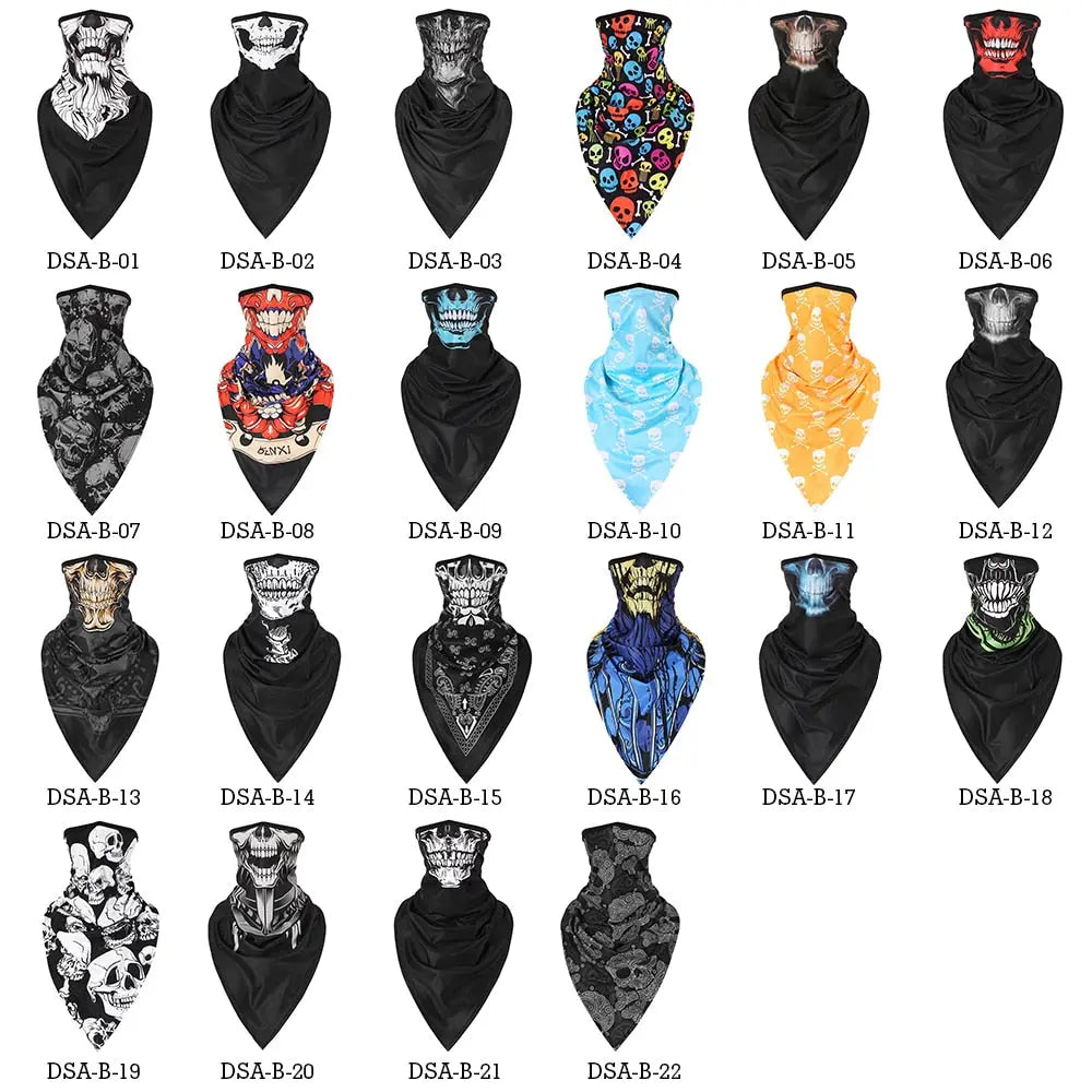 Men Girl Breathable Sport Red Skull Bandana Scary Face Ski Triangle Scarf Fishing Hiking Running Neck Gaiter Cover Headband Thin - GLR SHOPPING