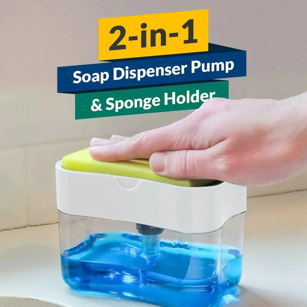 Double Layer Sponge Rack Soap Dispenser Home Essentials-7
