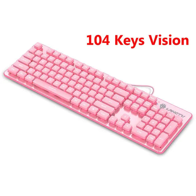 Cute Pink Wired Keyboard and Mouse Set - GLR SHOPPING