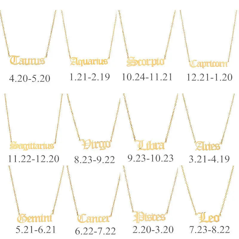 Star Sign Necklace - GLR SHOPPING