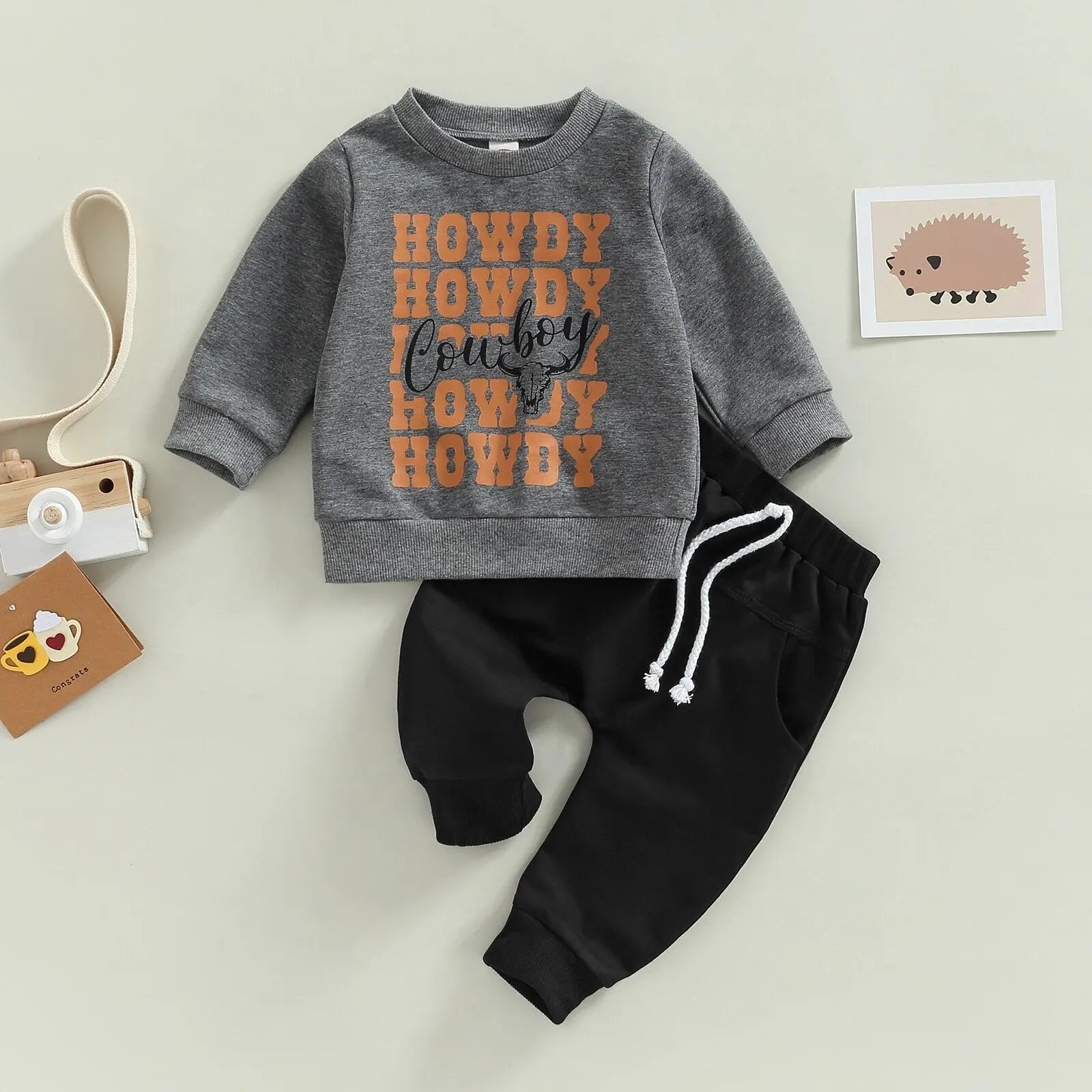 Cow Head Print Baby Boy Clothes Set - GLR SHOPPING