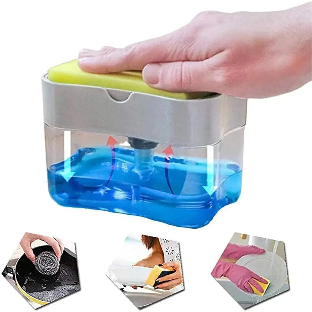 Double Layer Sponge Rack Soap Dispenser Home Essentials-7