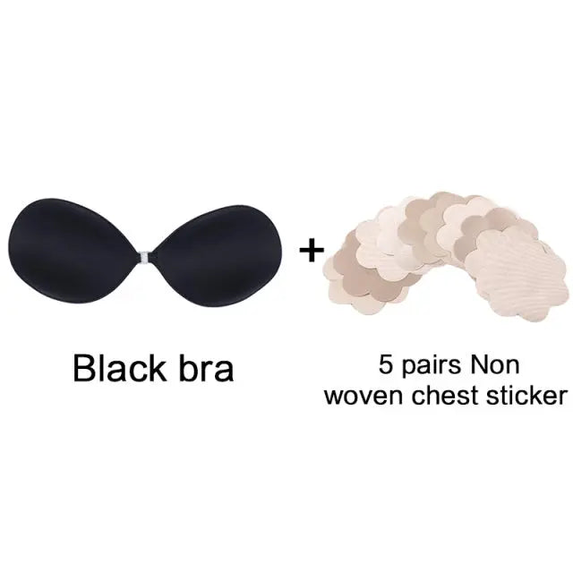 Sexy Sujetador Women's bra Invisible Push Up Bra Self-Adhesive Silicone Seamless Front Closure Sticky Backless Strapless Bra - GLR SHOPPING