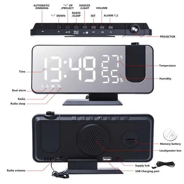 LED Digital Projection Clock - GLR SHOPPING