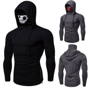 Autumn New Elastic Fitness Men's Ninja Suit Hooded Slim Long sleeved T - GLR SHOPPING