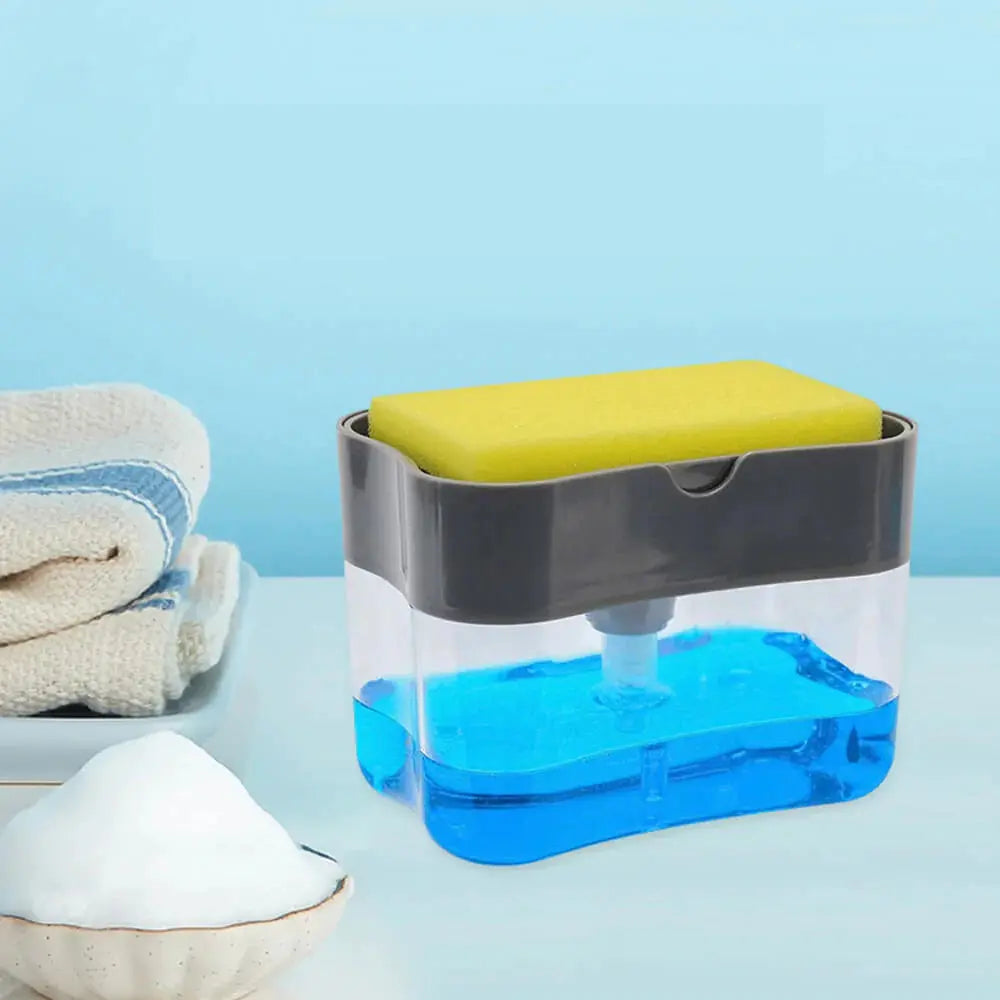 Double Layer Sponge Rack Soap Dispenser Home Essentials-7