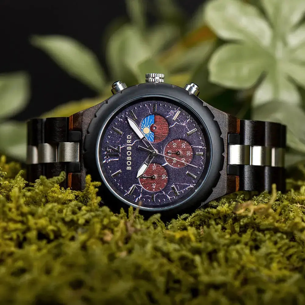 Luxury Wooden Chronograph Watch for Men - GLR SHOPPING