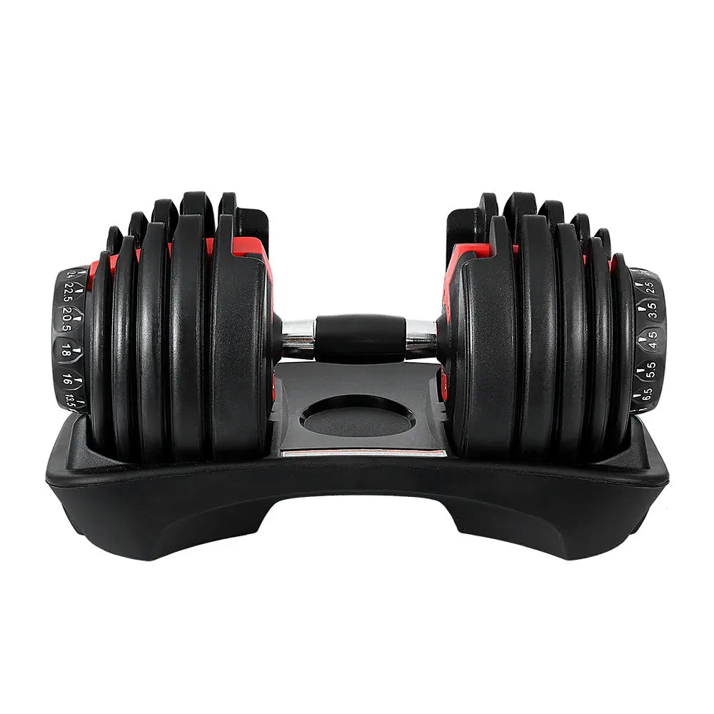 24kg Adjustable Dumbbell Dumbbells Weight Plates Home Gym Fitness - GLR SHOPPING
