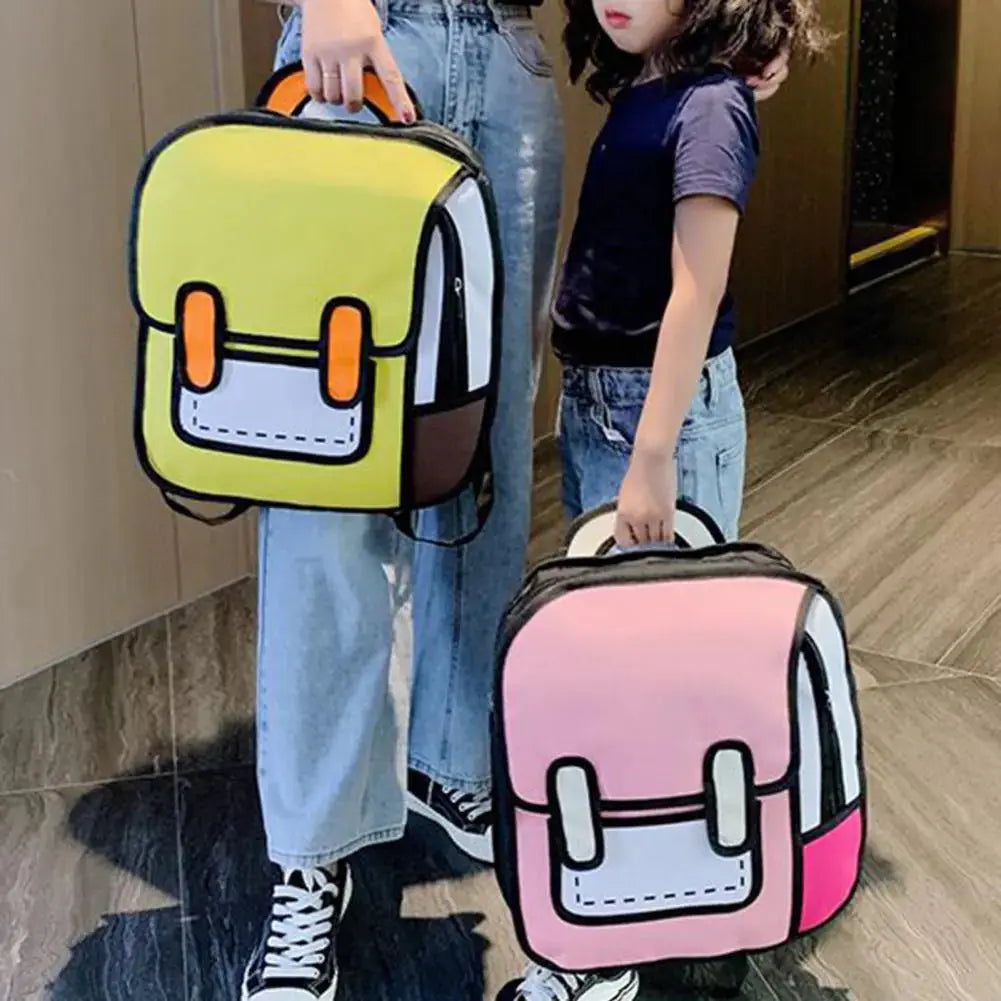 2D Comic Adjustable Strap Bookbag - GLR SHOPPING