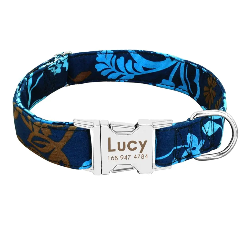 Dog Collar Personalized Nylon Pet Dog Tag Collar Custom Puppy Cat - GLR SHOPPING