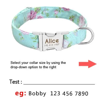 Dog Collar Personalized Nylon Pet Dog Tag Collar Custom Puppy Cat - GLR SHOPPING