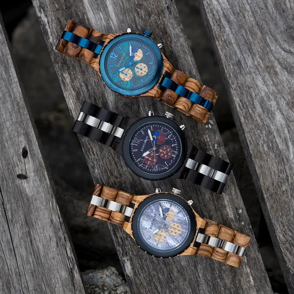 Luxury Wooden Chronograph Watch for Men - GLR SHOPPING