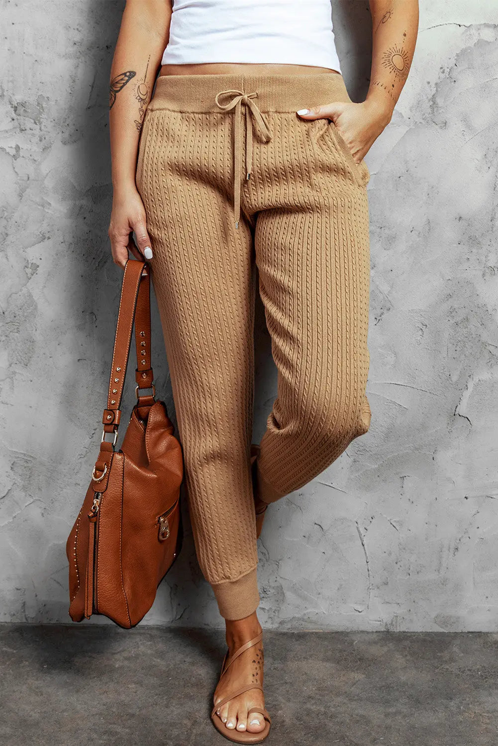 Ribbed Knit Jogger Pants - GLR SHOPPING