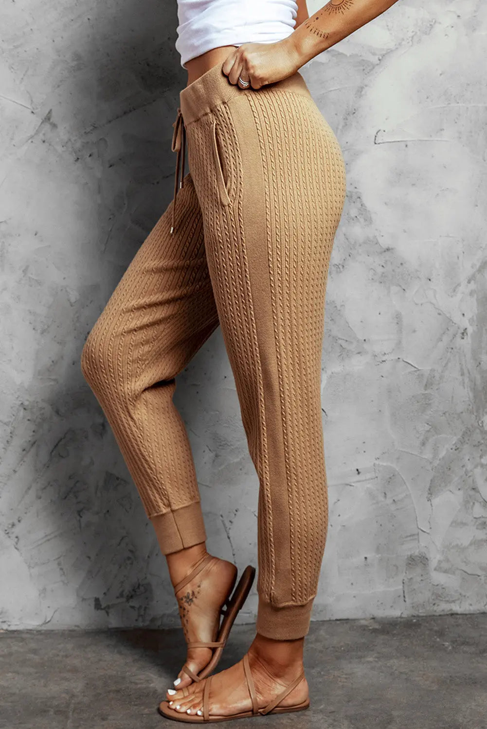 Ribbed Knit Jogger Pants - GLR SHOPPING