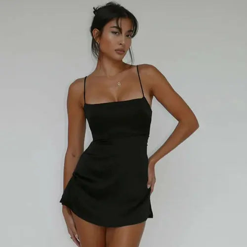 Pleated Backless Dress - GLR SHOPPING