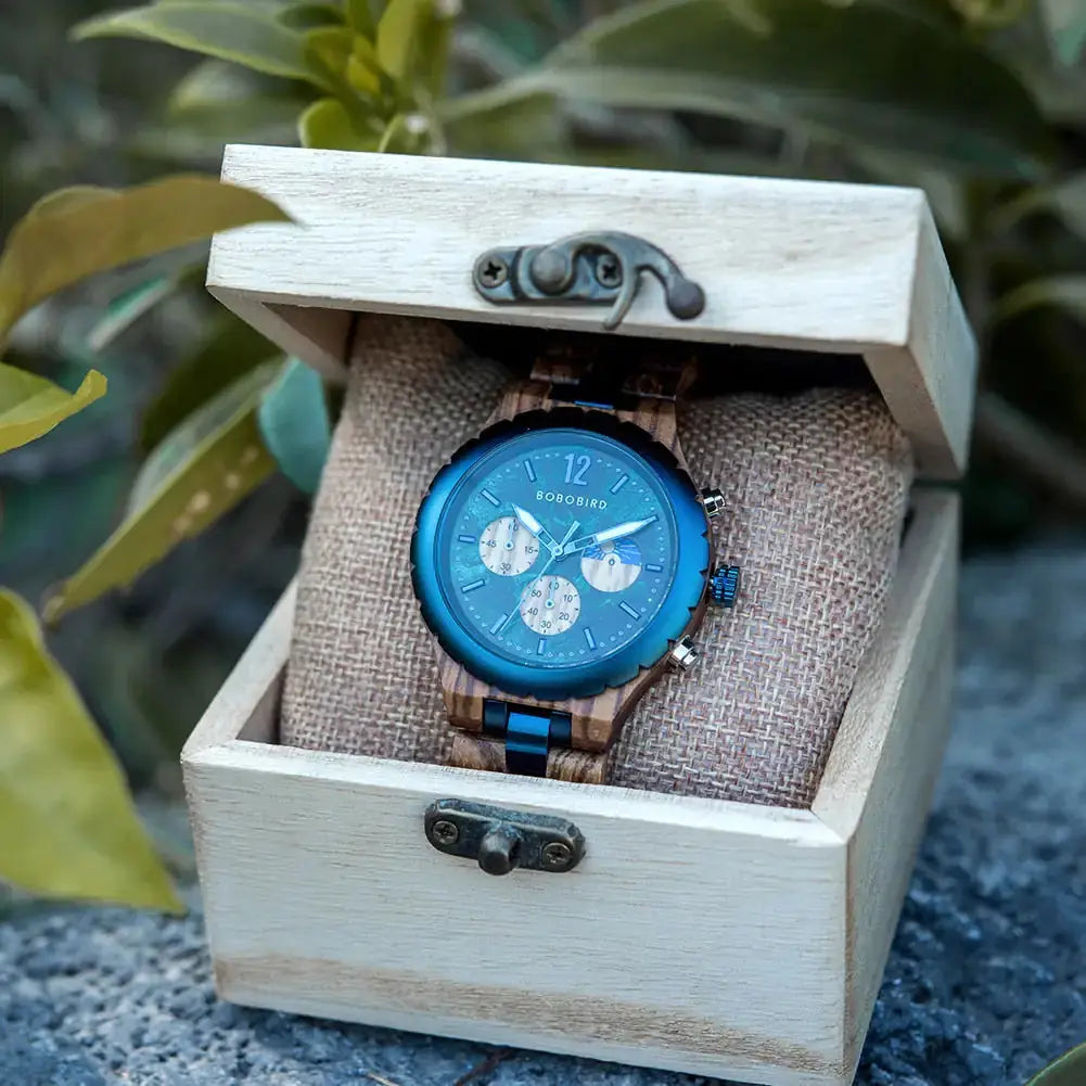Luxury Wooden Chronograph Watch for Men - GLR SHOPPING