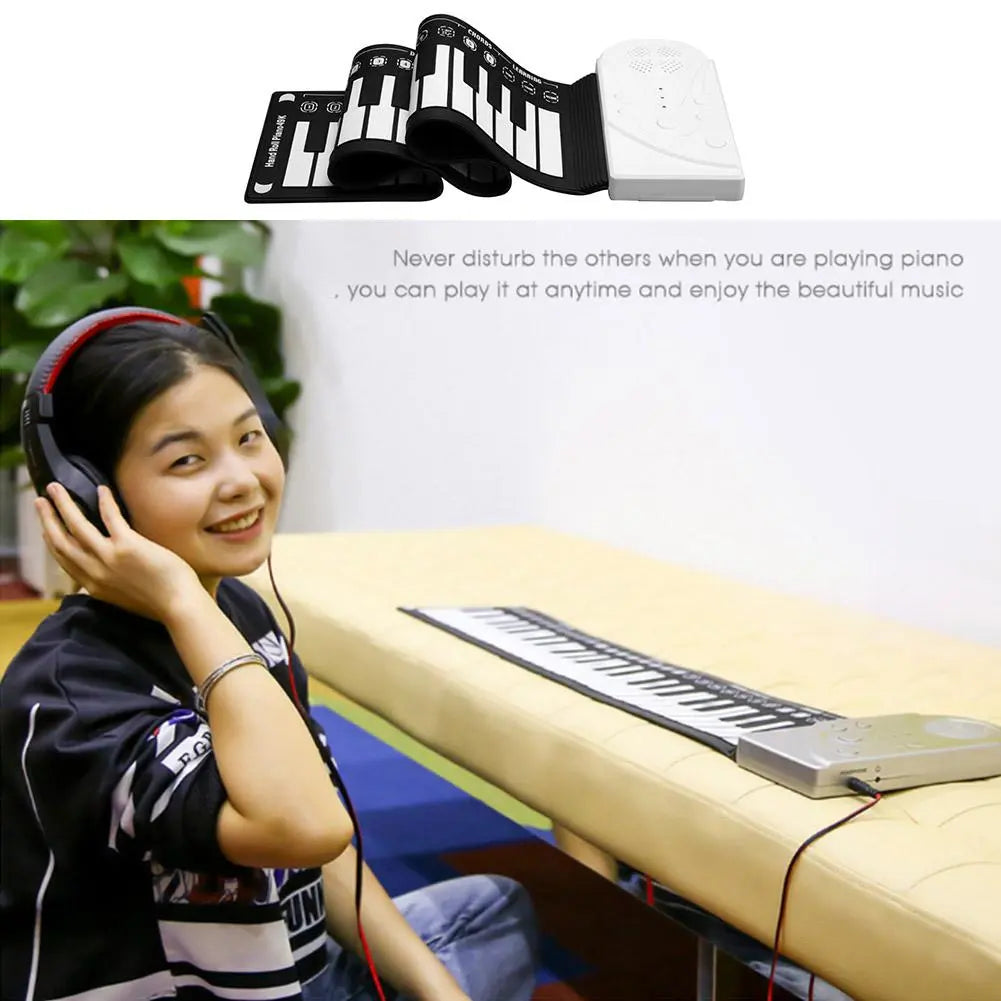 Portable 49 Key Flexible Silicone Roll Up Piano Folding Electronic - GLR SHOPPING