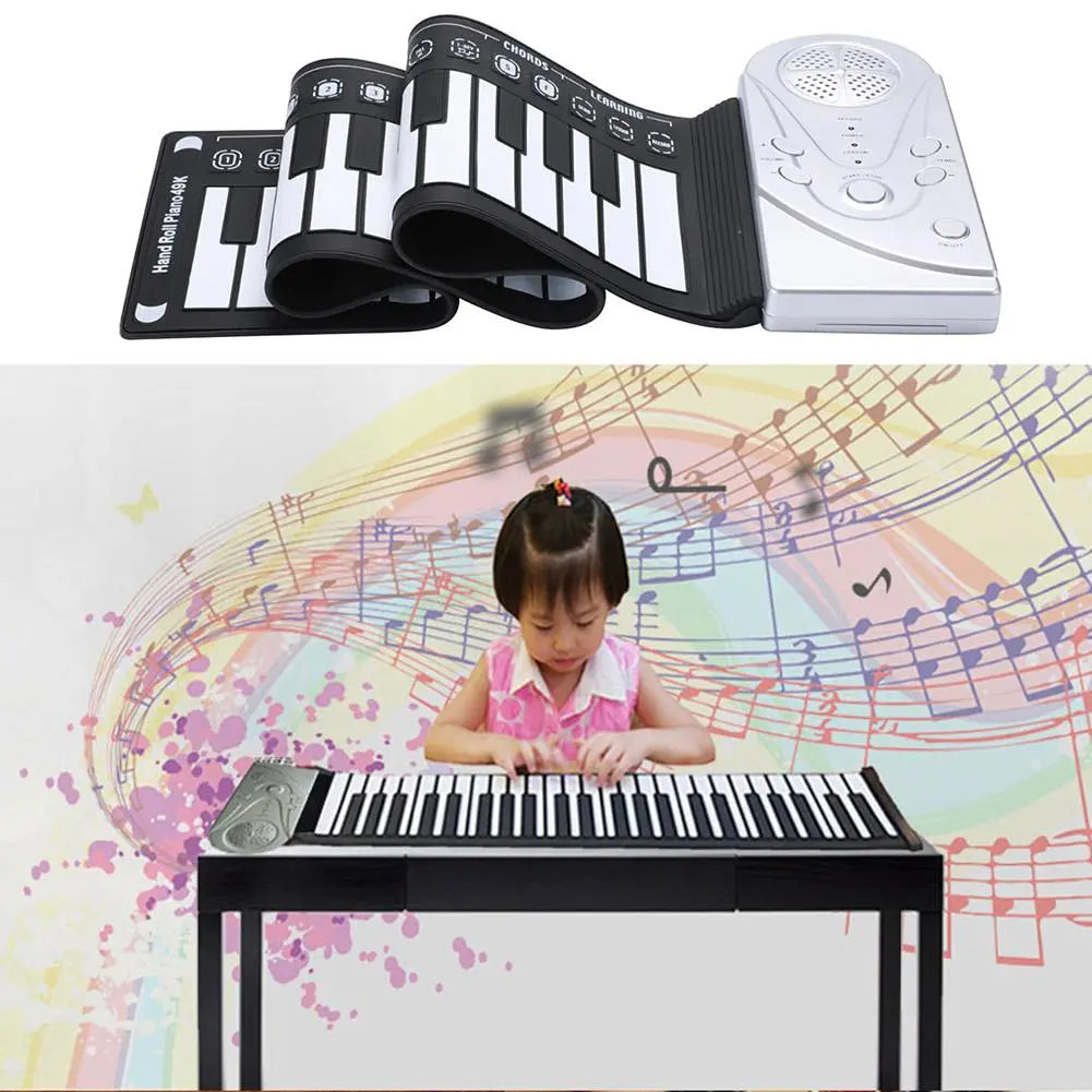 Portable 49 Key Flexible Silicone Roll Up Piano Folding Electronic - GLR SHOPPING
