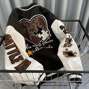 Quilted Embroidered Baseball Jacket - GLR SHOPPING
