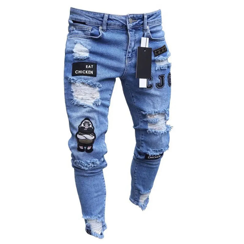 Men Stretchy Ripped Skinny Jeans - GLR SHOPPING