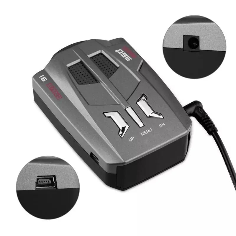 V9 Car Trucker Speed 360 Degrees Vehicle Radar Detector Voice Alert Warning 16 Band Auto LED Display English / Russian version - GLR SHOPPING