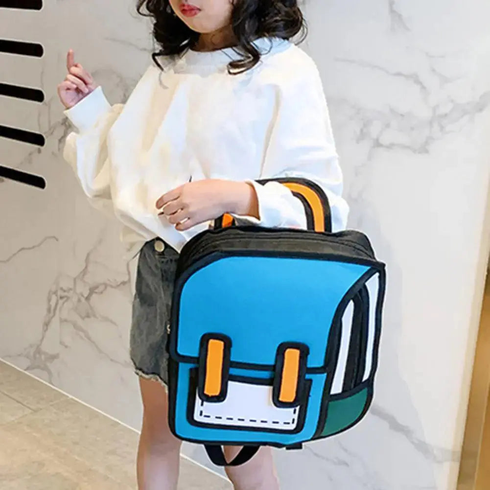 2D Comic Adjustable Strap Bookbag - GLR SHOPPING