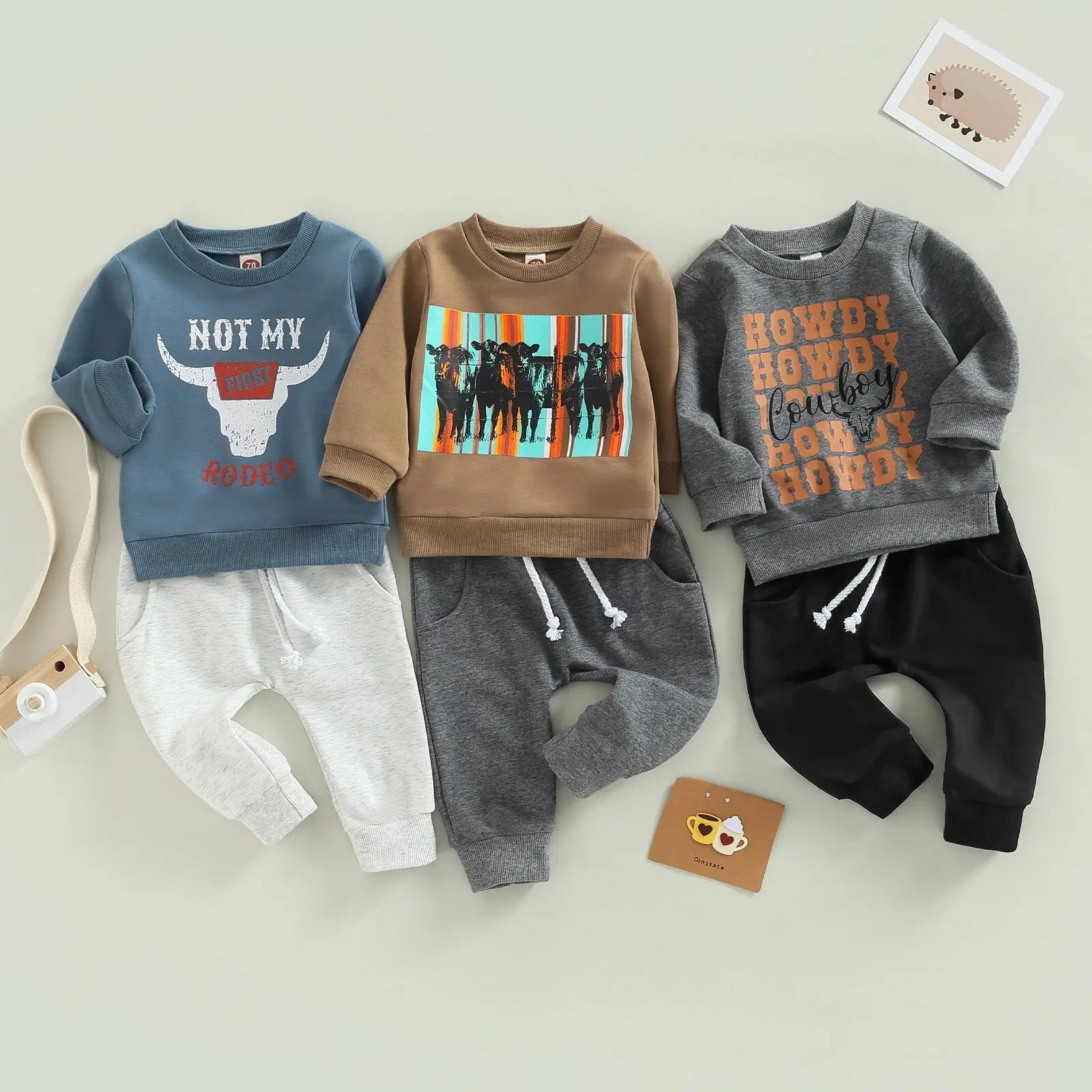 Cow Head Print Baby Boy Clothes Set - GLR SHOPPING