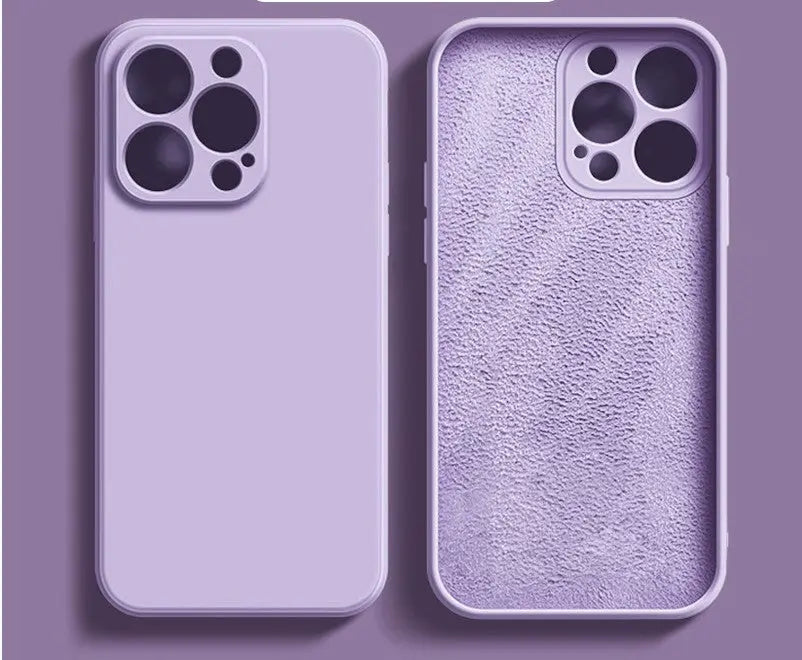 a purple iphone case with two buttons on it