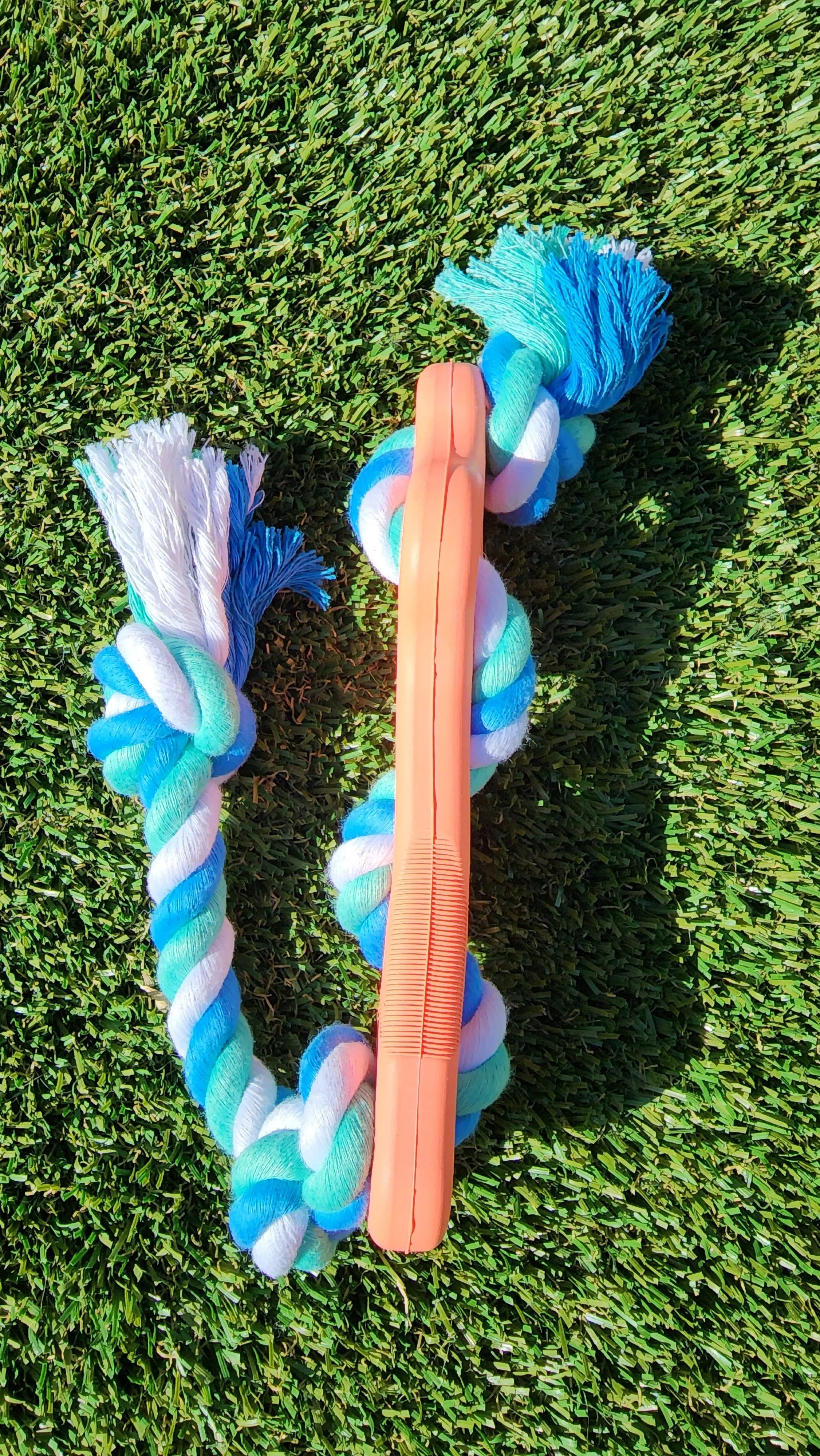 Rubber Bone Dog Chew Toy with Tug Rope -- Great for Active Dogs - GLR SHOPPING