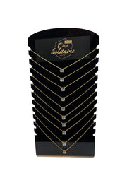 Classic Solitaire Necklaces. Silver or Gold. 10 necklaces per display. - GLR SHOPPING