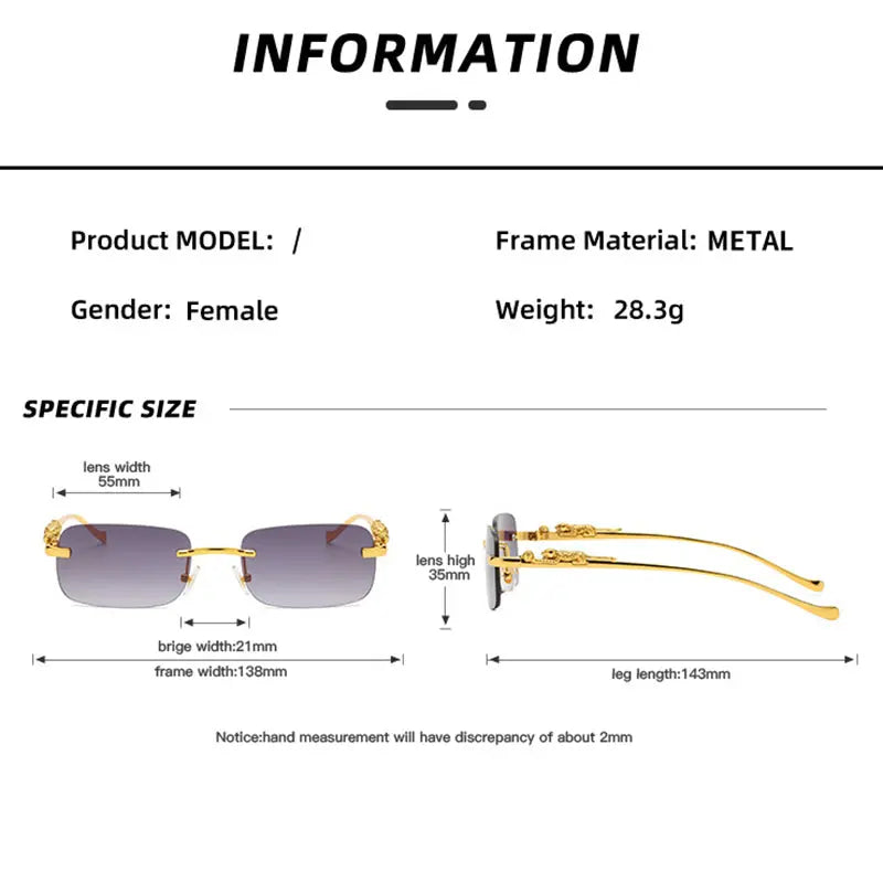Rimless Square Sunglasses - GLR SHOPPING