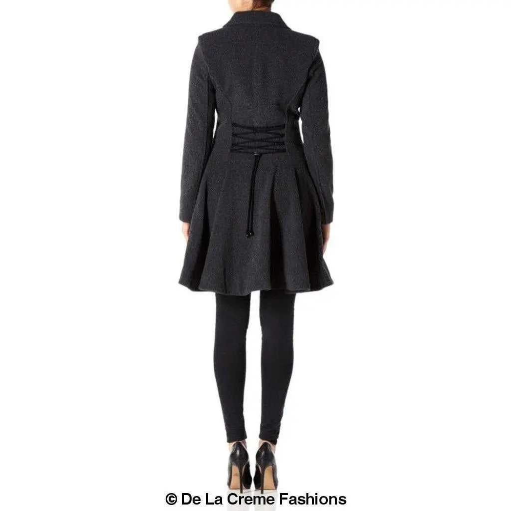 Wool Blend Double Breasted Skater Coat (1102) - GLR SHOPPING