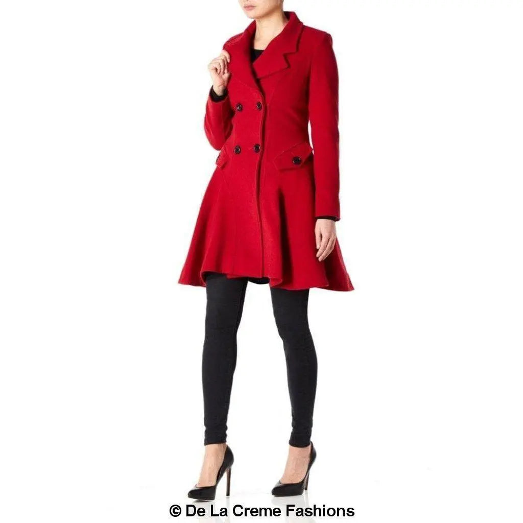 Wool Blend Double Breasted Skater Coat (1102) - GLR SHOPPING