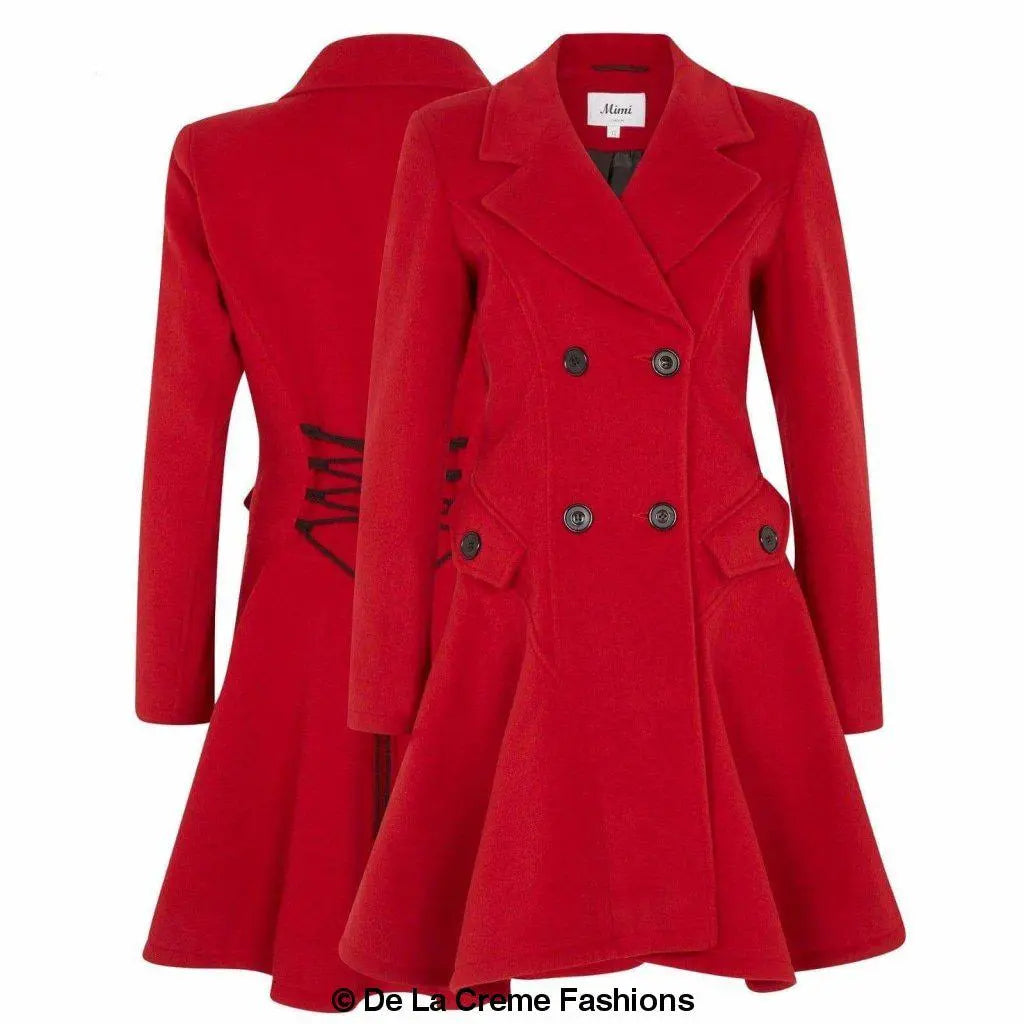 Wool Blend Double Breasted Skater Coat (1102) - GLR SHOPPING