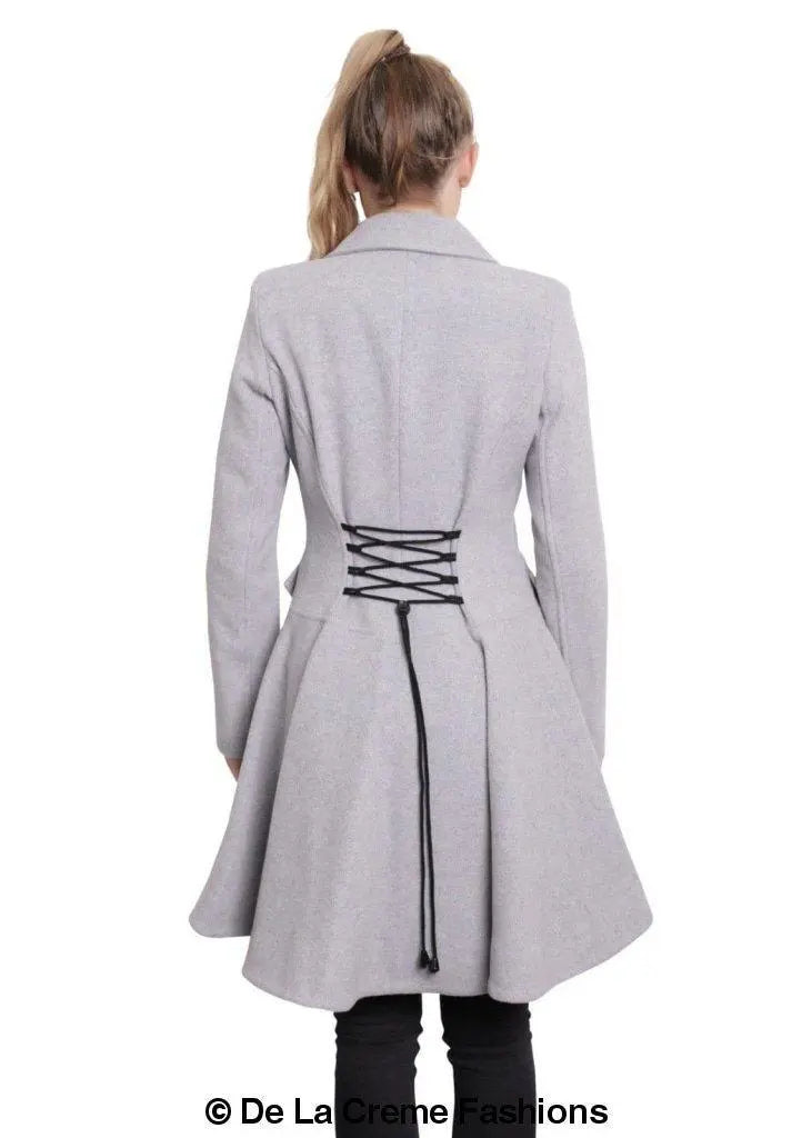 Wool Blend Double Breasted Skater Coat (1102) - GLR SHOPPING