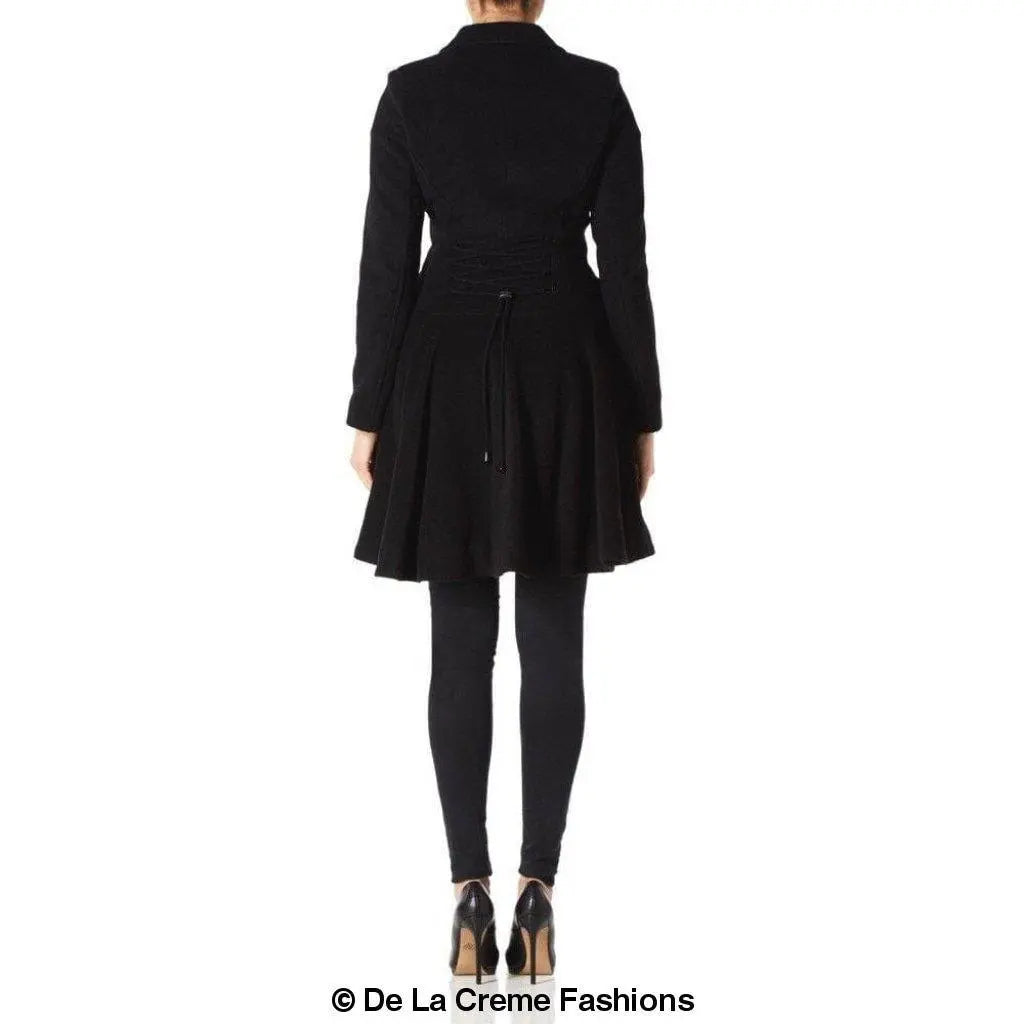 Wool Blend Double Breasted Skater Coat (1102) - GLR SHOPPING