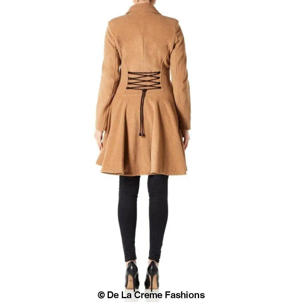 Wool Blend Double Breasted Skater Coat (1102) - GLR SHOPPING