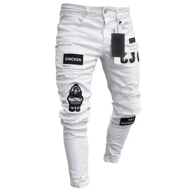 Men Stretchy Ripped Skinny Jeans - GLR SHOPPING