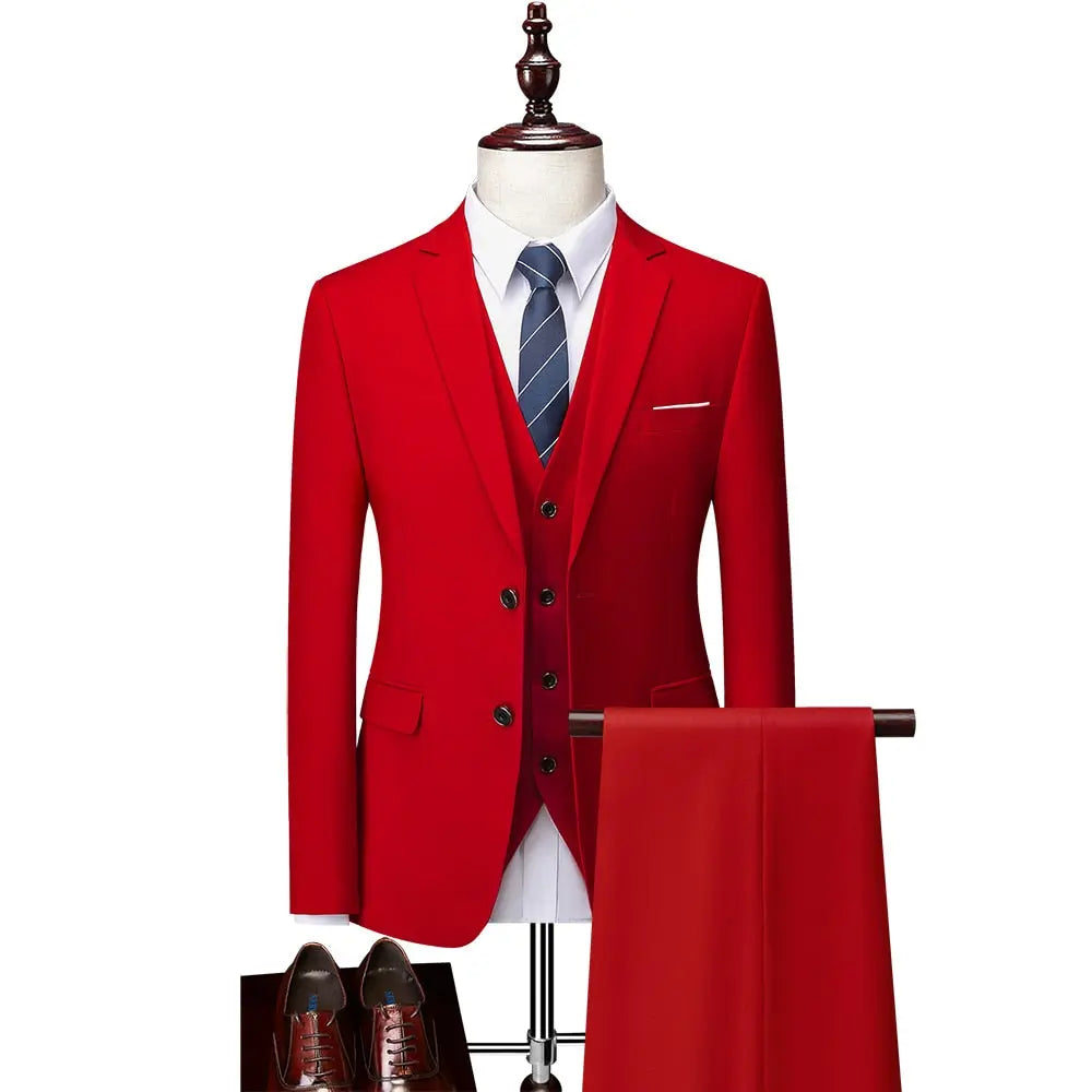 Pure Color Men's Business Suit - GLR SHOPPING