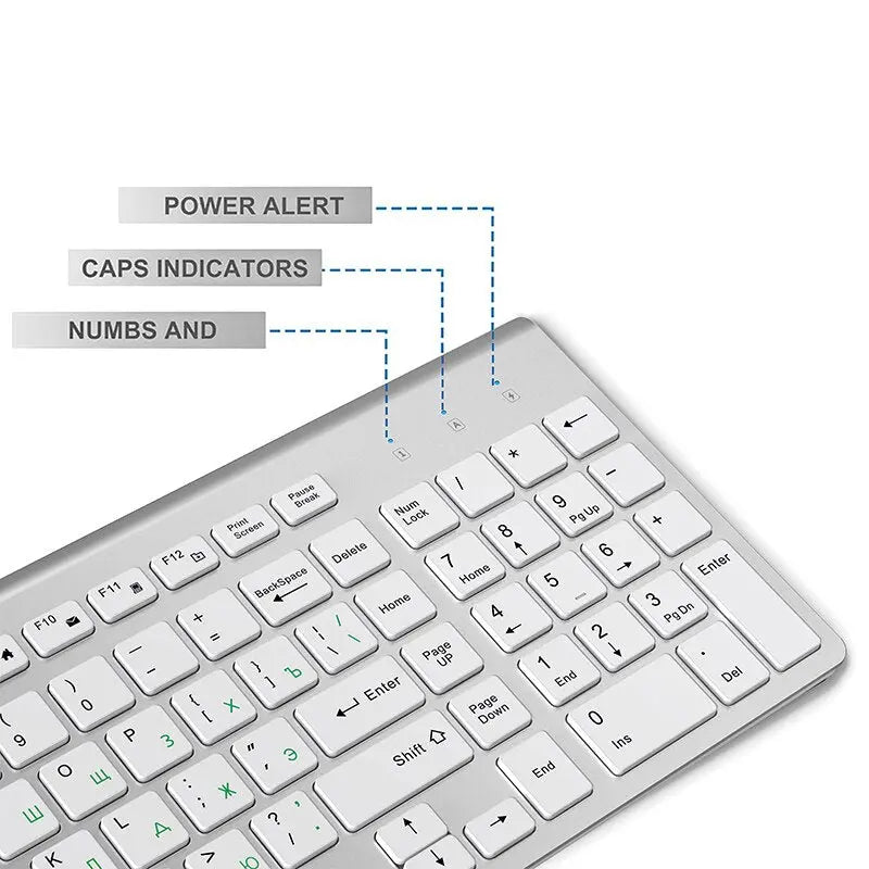 Wireless Ergonomic Thin Keyboard Mouse Set - GLR SHOPPING