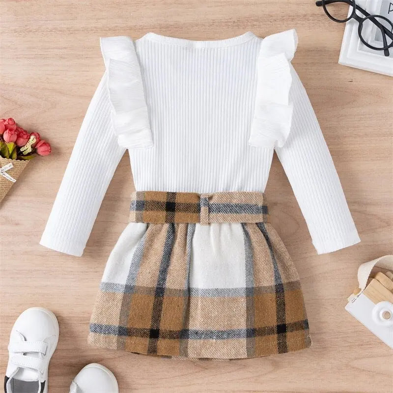 Knitted Ribbed Solid Color Baby Girl Set - GLR SHOPPING