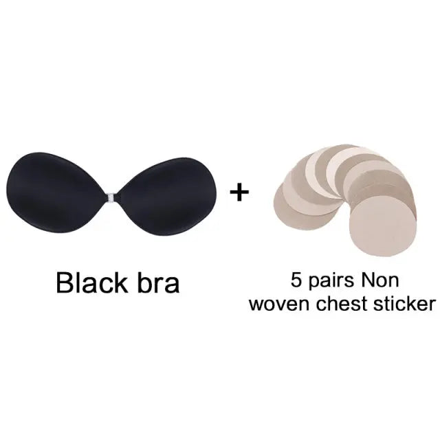 Sexy Sujetador Women's bra Invisible Push Up Bra Self-Adhesive Silicone Seamless Front Closure Sticky Backless Strapless Bra - GLR SHOPPING