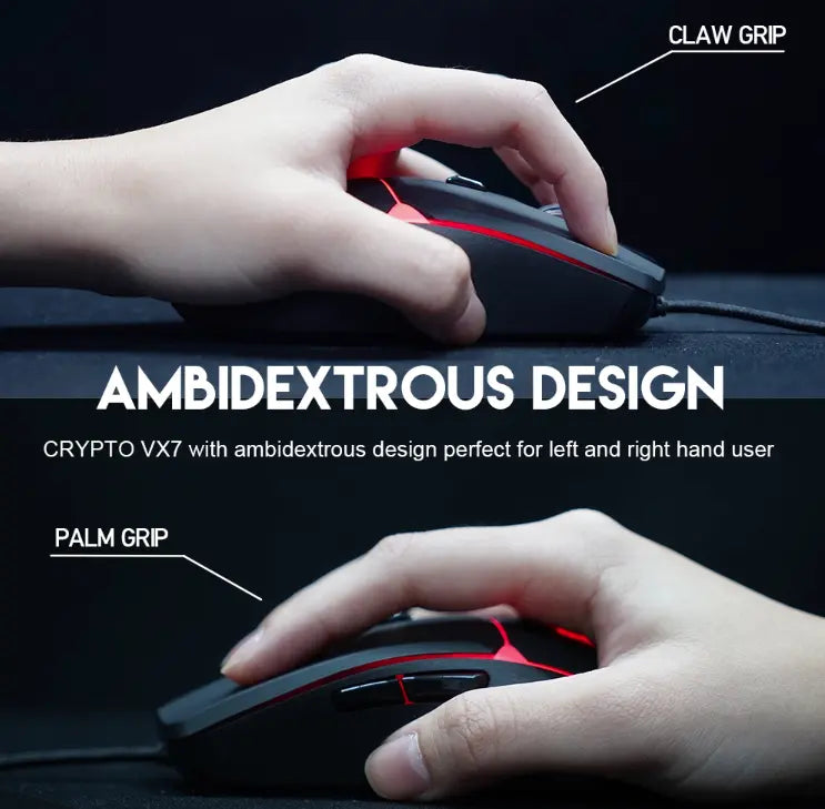 DELETE THIS SKU - FANTECH VX7 CRYPTO wired macro gaming mouse - GLR SHOPPING