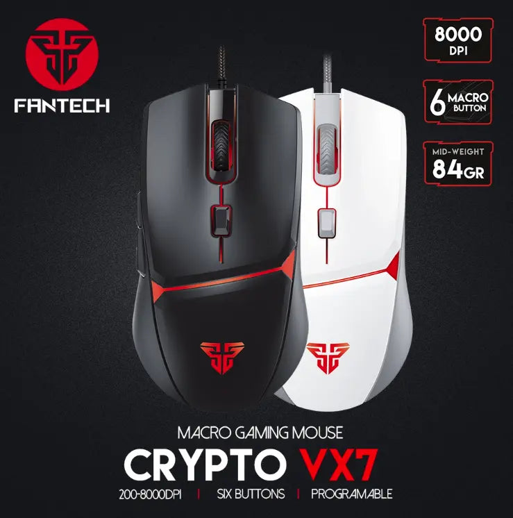 DELETE THIS SKU - FANTECH VX7 CRYPTO wired macro gaming mouse - GLR SHOPPING