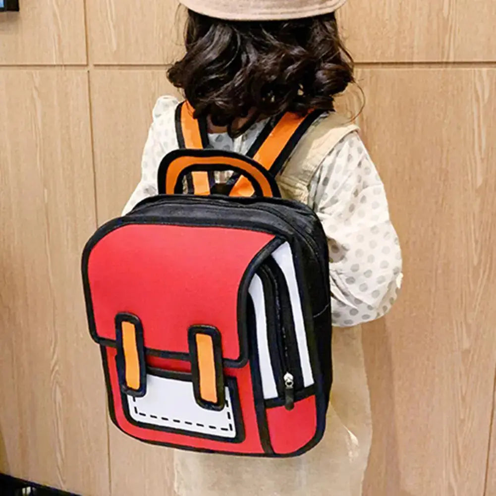 2D Comic Adjustable Strap Bookbag - GLR SHOPPING