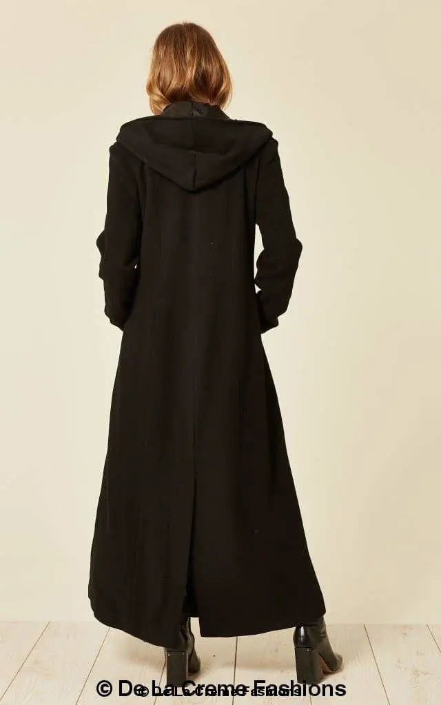 Oversized Wool Blend Hooded Long Coat (1716) - GLR SHOPPING