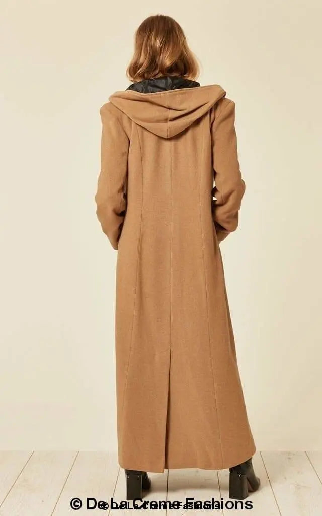 Oversized Wool Blend Hooded Long Coat (1716) - GLR SHOPPING